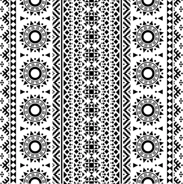 Siyah ve beyaz renkli etnik şablon vektörü