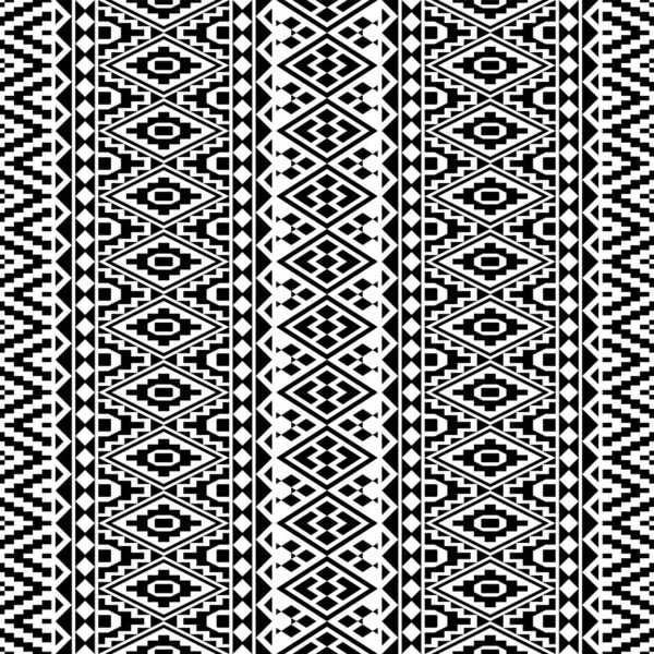 Aztek etnik, pürüzsüz desenli siyah beyaz desenli. Etnik İllüstrasyon vektörü.