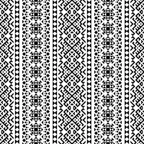 Siyah ve beyaz renkli etnik şablon vektörü