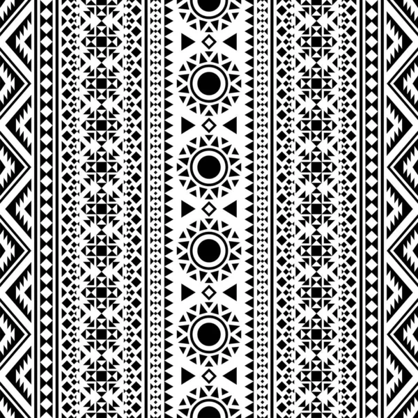Siyah ve beyaz renkli etnik şablon vektörü