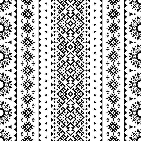 Ikat Vector Patrón Étnico Color Blanco Negro — Vector de stock