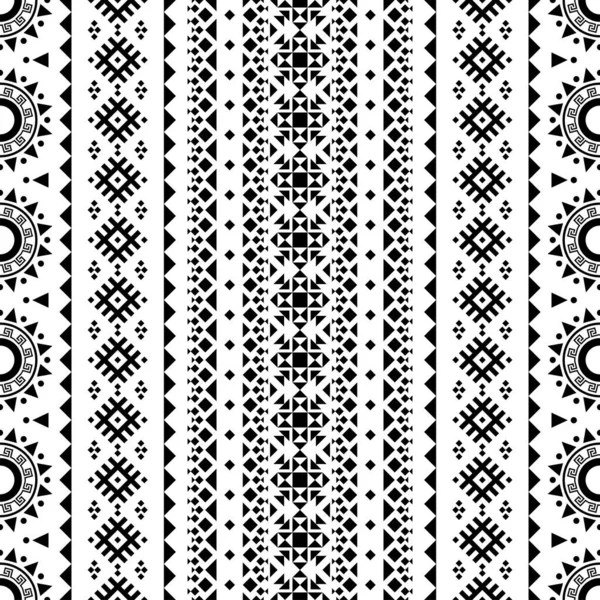 Siyah ve beyaz renkli etnik şablon vektörü