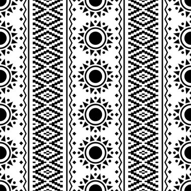 Aztek etnik desen tasarımı arka planı siyah beyaz renkte