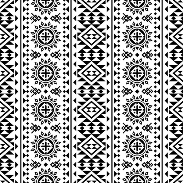 Ethnische Stammesmuster Textur Design Schwarz Weißer Farbe — Stockvektor