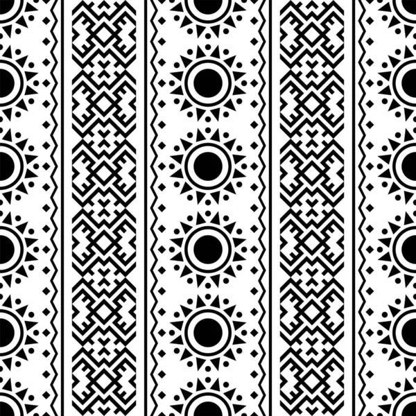 Traditionelle Azteken Nahtlose Ethnische Muster Textur Design Vektor Schwarz Weißer — Stockvektor