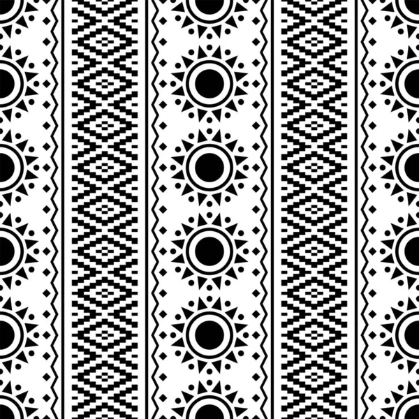 Aztekische Ethnische Muster Textur Design Hintergrund Schwarz Weißer Farbe — Stockvektor