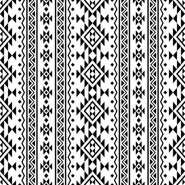 Aztec Ethnic Pattern Texture Design Background Black White Color — Stock Vector