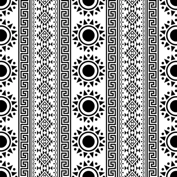 Бесшовный Этнический Рисунок Текстуры Фона Вектор Черно Белый Цвет — стоковый вектор