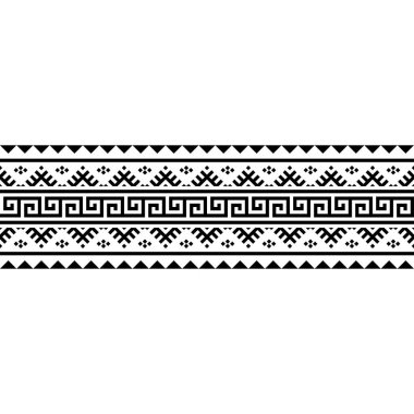 Geleneksel motif siyah beyaz desenli çizgiler