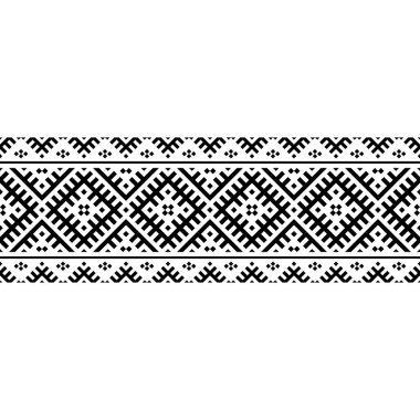 Çizgili etnik aztek desenli motif dokusu siyah beyaz renkte