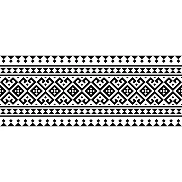 Çizgili etnik aztek desenli motif dokusu siyah beyaz renkte