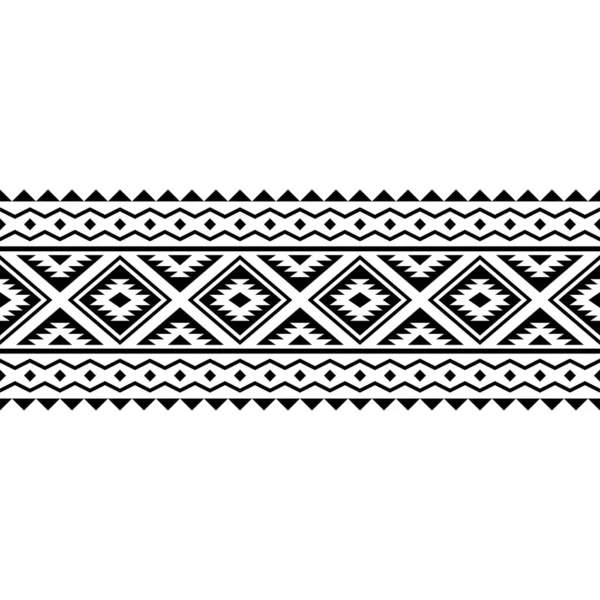 Streifen Aztec Motiv Muster Textur Design Vektor Schwarz Weißer Farbe — Stockvektor
