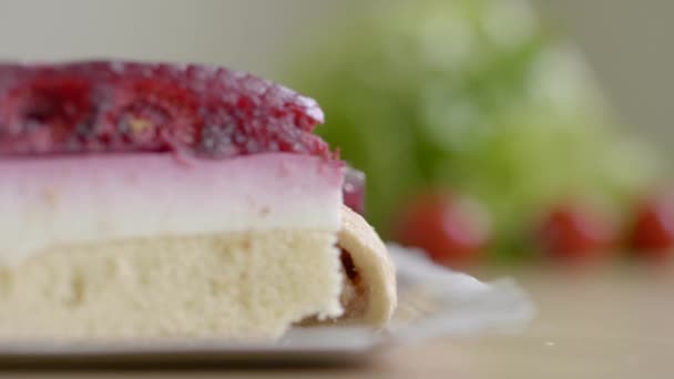 Faire Choix Bonbons Aliments Sains Mettre Accent Sur Passage Gâteau — Video