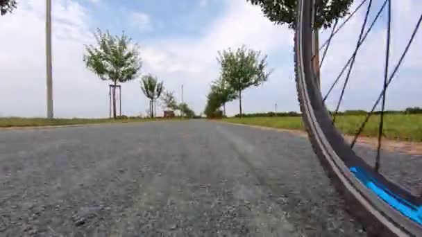 Ingázás Dolgozni Zöld Közlekedés Biciklizés Kerékpárúton Nyári Napon Front Driver — Stock videók
