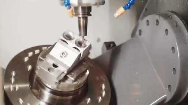 Lathe Tool Computer Numerical Control Axis Electric Module Milling Detail — Stock Video
