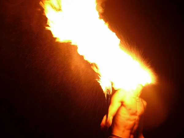 Spektakl Człowiek Ogniu — Zdjęcie stockowe