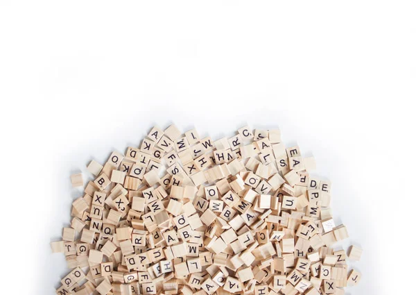 Buchstabensalat Aus Scrabble Steinen — Stock Photo, Image