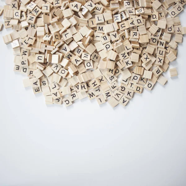 Buchstabensalat Aus Scrabble Steinen — Stock fotografie