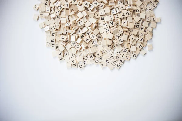 Buchstabensalat Aus Scrabble Steinen — Stock Photo, Image