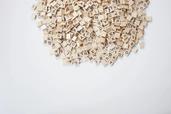 Buchstabensalat Aus Scrabble Steinen — Photo