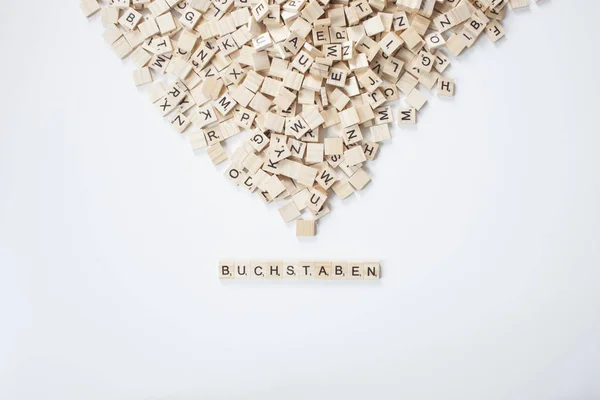 Buchstabensalat Aus Scrabble Steinen — Foto de Stock