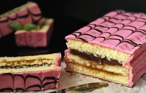 Pink Austrian Punch Cakes — Stock Photo, Image