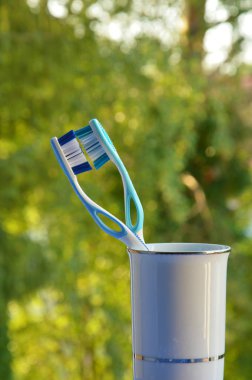 diş fırçası Kupası'nda üzerinden yakın çekim