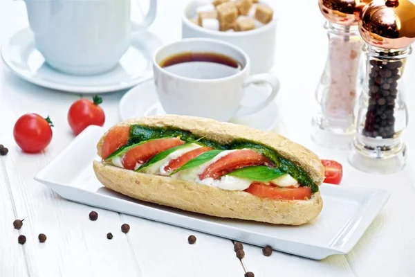 Sandwich Con Verdure Carne — Foto Stock