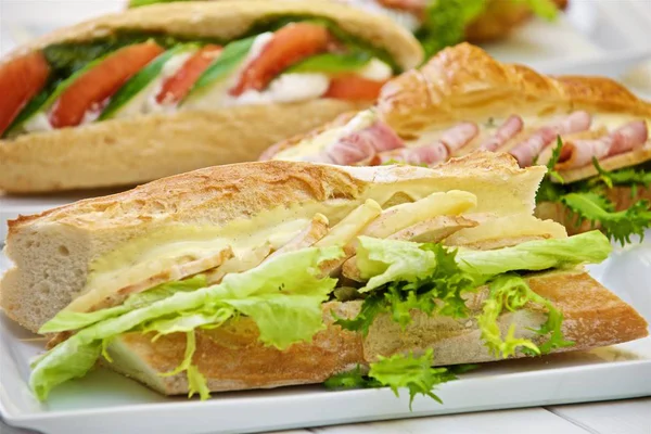 Sandwich Con Verdure Carne — Foto Stock