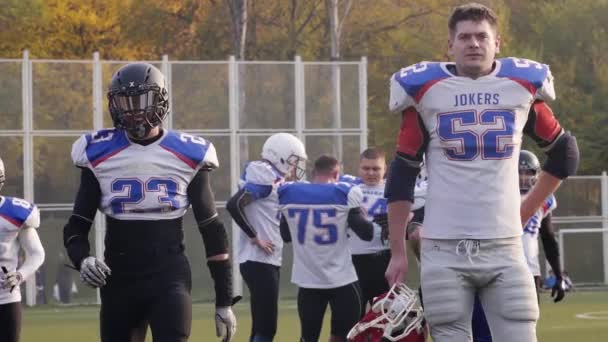 Dnipro Oekraïne 2018 Oktober Vriendelijke American Football Game Tussen Professionals — Stockvideo