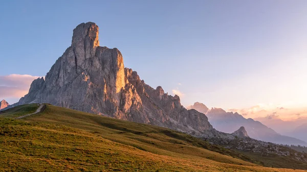 Giau Pass Dolomity Itálie Při Západu Slunce — Stock fotografie