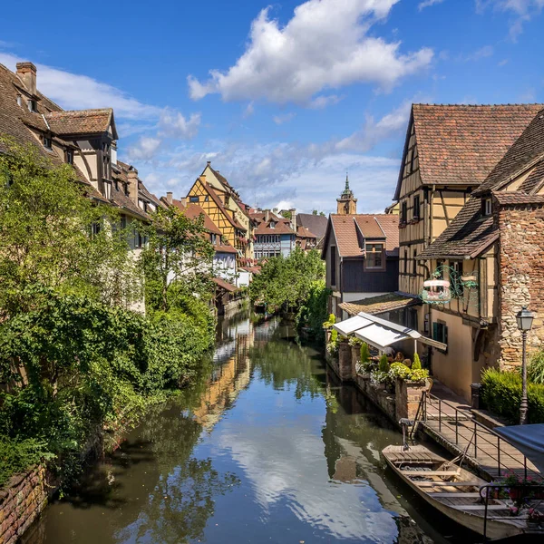Colmar, Fransa, Alsace panoramabir köprüden