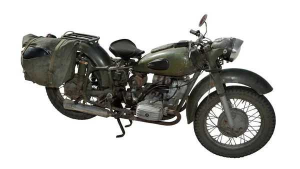 Antigua motocicleta soviética, sobre un fondo blanco aislado desde la Segunda Guerra Mundial —  Fotos de Stock