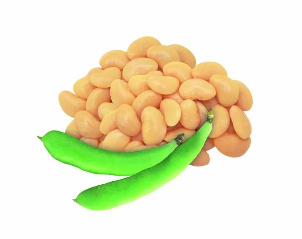 Hyacinth beans and peas isolated on white background — Stock Photo, Image