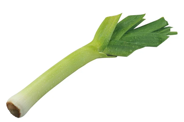 Νέοι-πράσινο σκόρδο, πράσο, απομονώνονται σε λευκό φόντο — Φωτογραφία Αρχείου