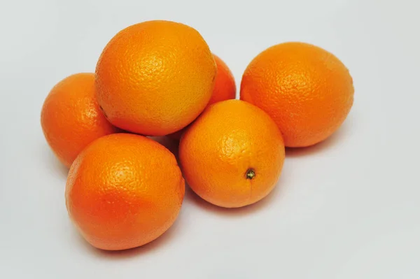 Fresh oranges isolated on the gray background — Stock Photo, Image