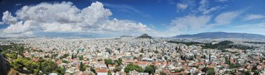 Atina, Yunanistan'da şehir ve akropolis üzerinde görünüm