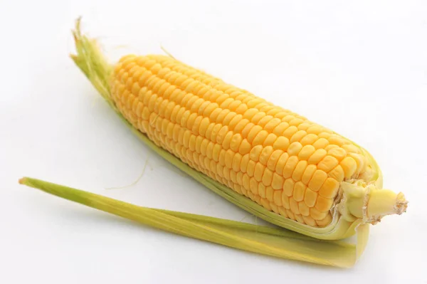Süße reife Mais auf einem weißen isolierten Hintergrund — Stockfoto