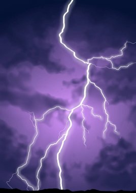 Manzaranın dramatik görünümü, gökyüzünde bir fırtına