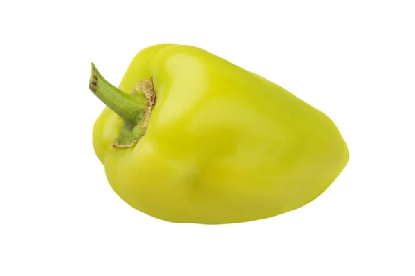 Groene peper op witte achtergrond met uitknippad geïsoleerd — Stockfoto