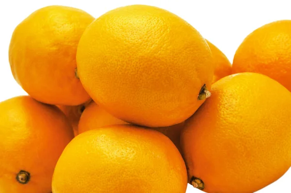 흰색 배경에 신선한 레몬의 그룹 — 스톡 사진