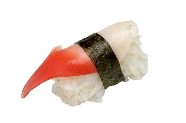 Nigiri freschi su fondo bianco isolato — Foto Stock