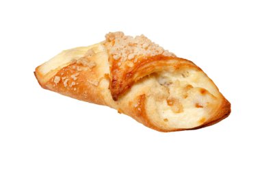 Beyaz izole arka plan üzerinde süzme peynir ile Çörekler