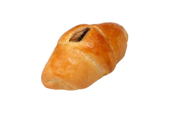 Lahodný sezamový croissant izolovaný na bílém pozadí — Stock fotografie