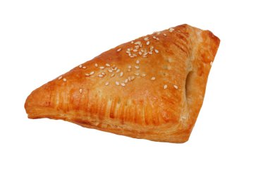 Beyaz izole arka plan üzerinde reçel ile lezzetli topuz