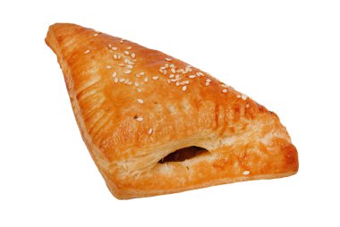 Beyaz izole arka plan üzerinde reçel ile lezzetli topuz