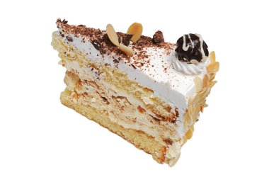 Beyaz arka plan üzerinde izole fındık ile lezzetli kek