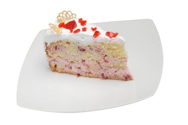 Beyaz arka plan üzerinde izole fındık ile lezzetli kek