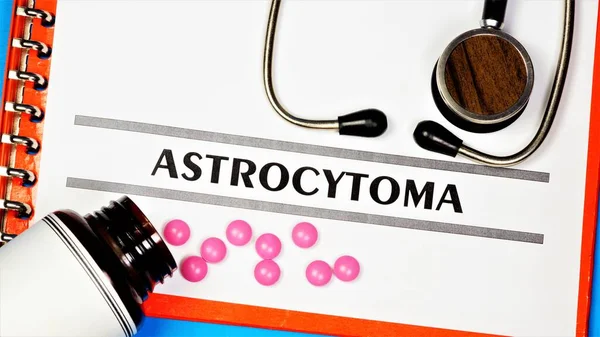 Astrocitoma Tumor Cerebral Glial Inscrição Texto Formulário Pasta Médica Diagnóstico — Fotografia de Stock