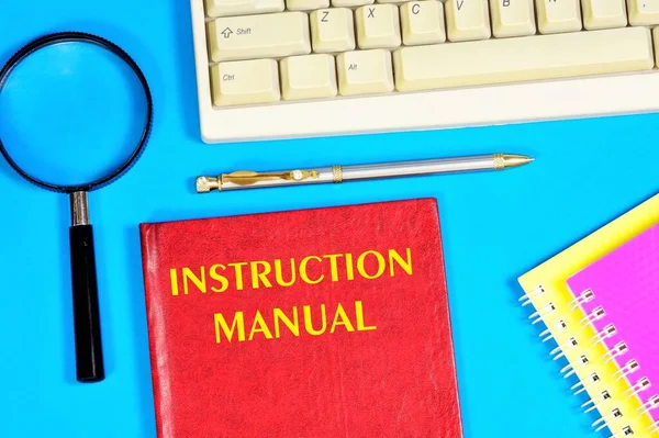 Instruction manual. Text label on the document folder. The content of the rules, the establishment of the order and method of execution, regulations, powers and duties of the working staff.